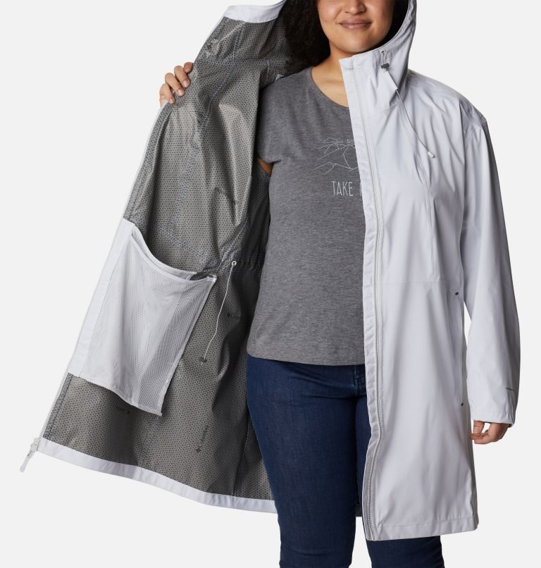 Women's Columbia Weekend Adventure Long Shell Jackets White | Plus Size CA-T0153